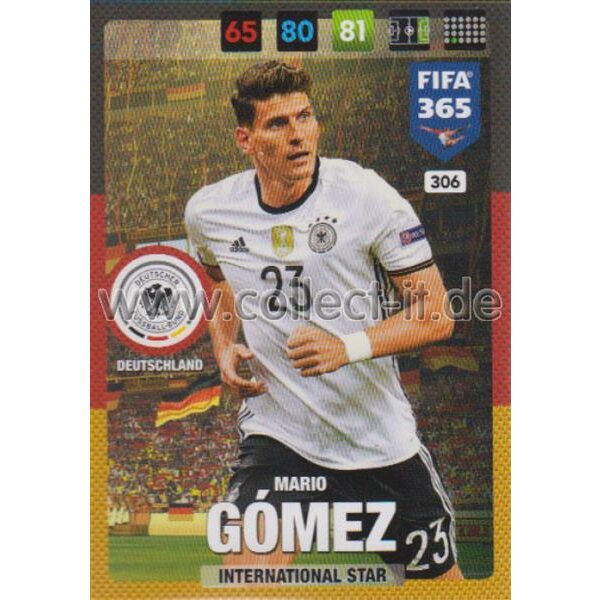 Fifa 365 Cards 2017 - 306 - Mario Gömez - International Stars - Deutschland