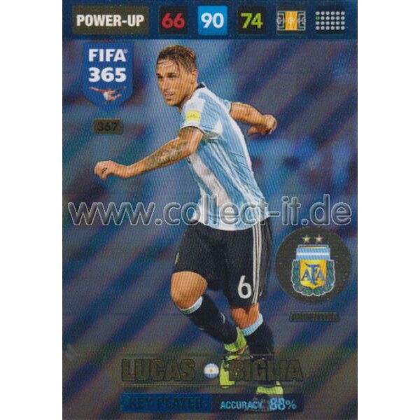 Fifa 365 Cards 2017 - 367 - Lucas Biglia - Key Players - Argentina