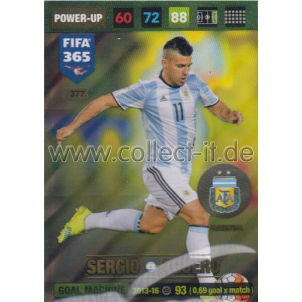 Fifa 365 Cards 2017 - 377 - Sergio Agüero - Goal Machines - Argentina