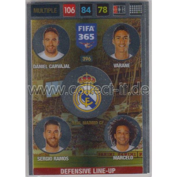 Fifa 365 Cards 2017 - 396 - Daniel Carvajal, Varane, Sergio Ramos, Marcelo - Defensive Line-Ups - Real Madrid CF