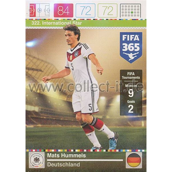 Fifa 365 Cards 2016 322 Mats Hummels - International Stars