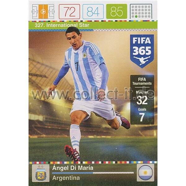 Fifa 365 Cards 2016 327 Angel Di Maria - International Stars