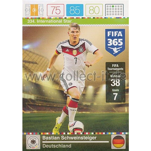 Fifa 365 Cards 2016 334 Bastian Schweinsteiger - International Stars