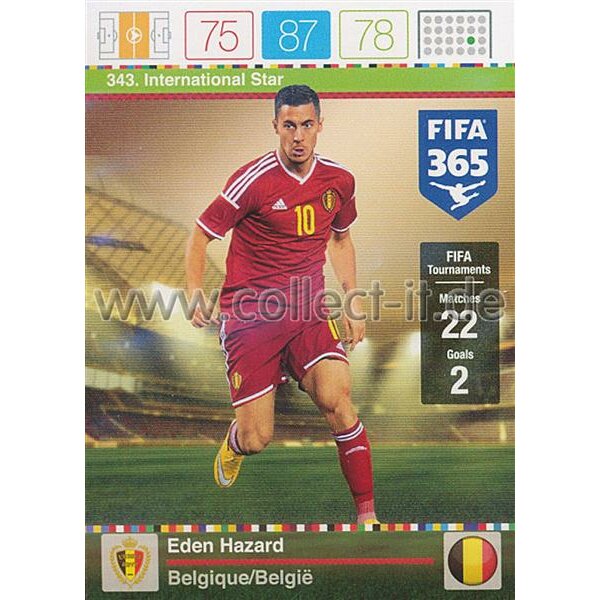 Fifa 365 Cards 2016 343 Eden Hazard - International Stars