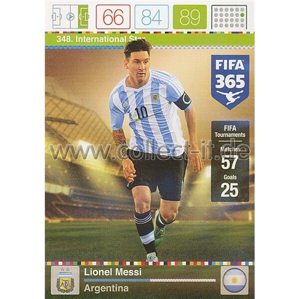 Fifa 365 Cards 2016 348 Lionel Messi - International Stars