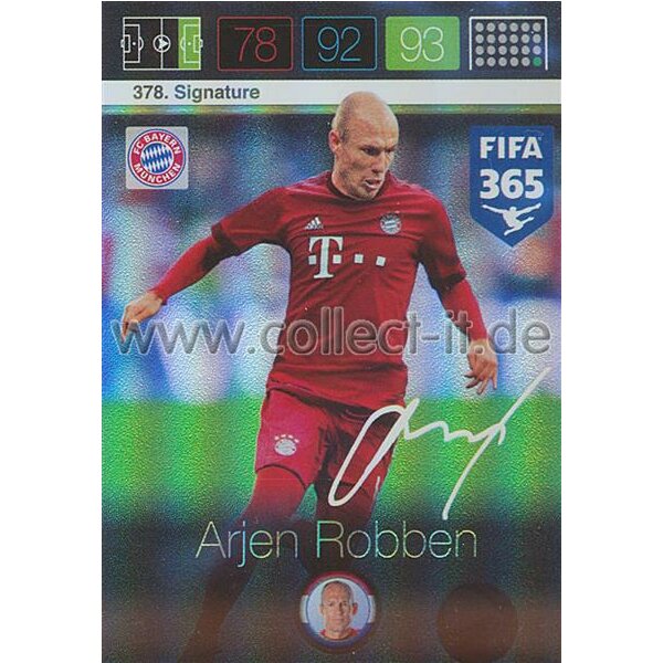 Fifa 365 Cards 2016 378 Arjen Robben - Signatures