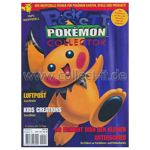 Beckett Pokemon Collector - Jahrgang 1 - Ausgabe 13 - Deutsch