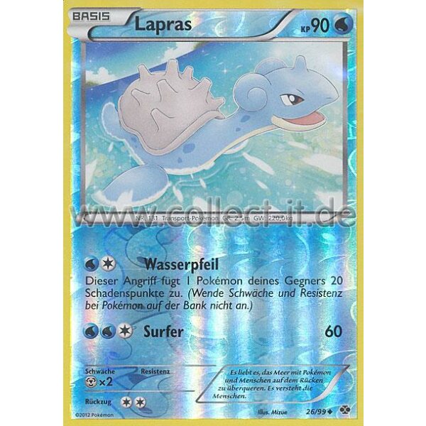 26/99 - Lapras - Reverse Holo