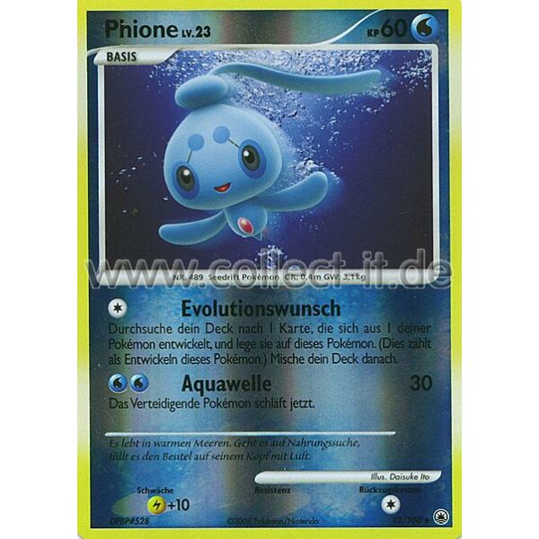 Phione - 12/100 - Holo Rare - Reverse Holo - Pokemon Singles