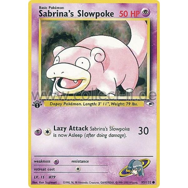 95/132 - Sabrina‘s Slowpoke - Common - Englisch 1st Edition