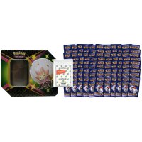 1 LEERE Pokemon Tin-Box + 100 gemischte Pokemonkarten +...