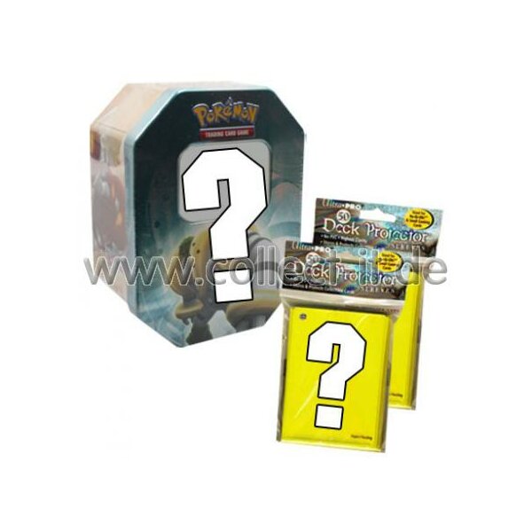 1 LEERE Pokemon Tin-Box + 100 Ultra Pro Sleeves