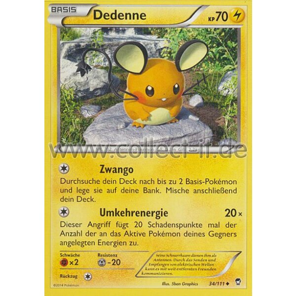 34/111 - Dedenne | XY Fliegende Fäuste