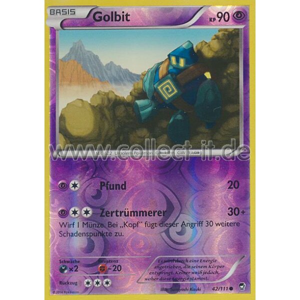 42/111 - Golbit - Reverse Holo | XY Fliegende Fäuste