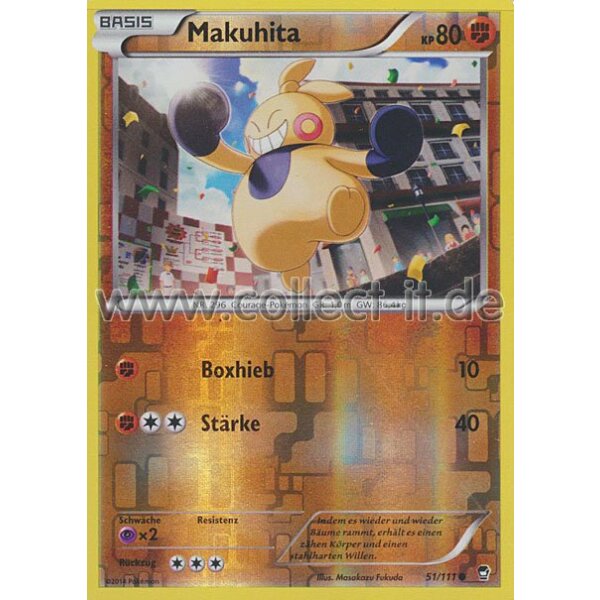 51/111 - Makuhita - Reverse Holo | XY Fliegende Fäuste