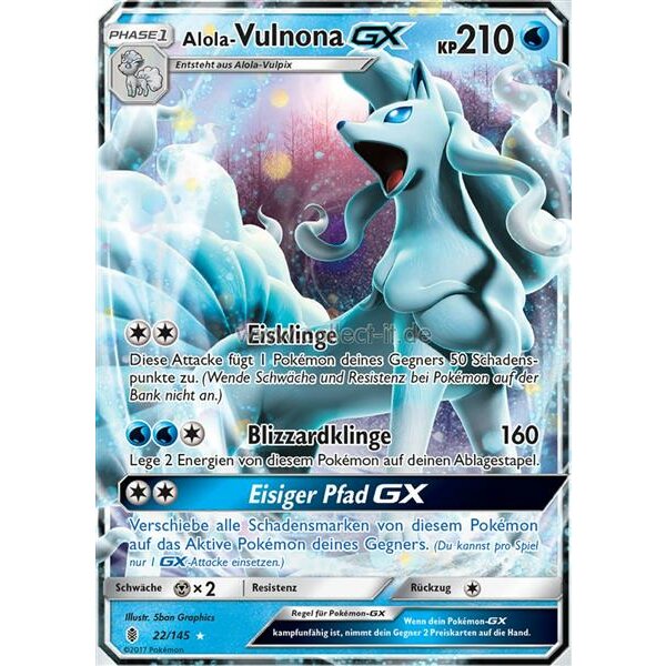 22/145 Alola-Vulnona GX - Sonne und Mond - Stunde der Wächter