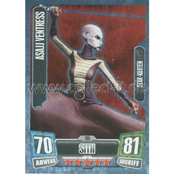 FA2-209 - ASAJJ VENTRESS - Sith - Separatist - Star-Karte - SERIE 2 (2011)