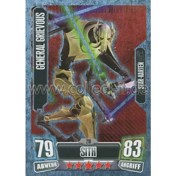 FA2-210 - GENERAL GRIEVOUS - Sith - Separatist - Star-Karte - SERIE 2 (2011)