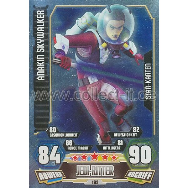 FA3-193 - ANAKIN SKYWALKER - Jedi Ritter - Star-Karte - SERIE 3