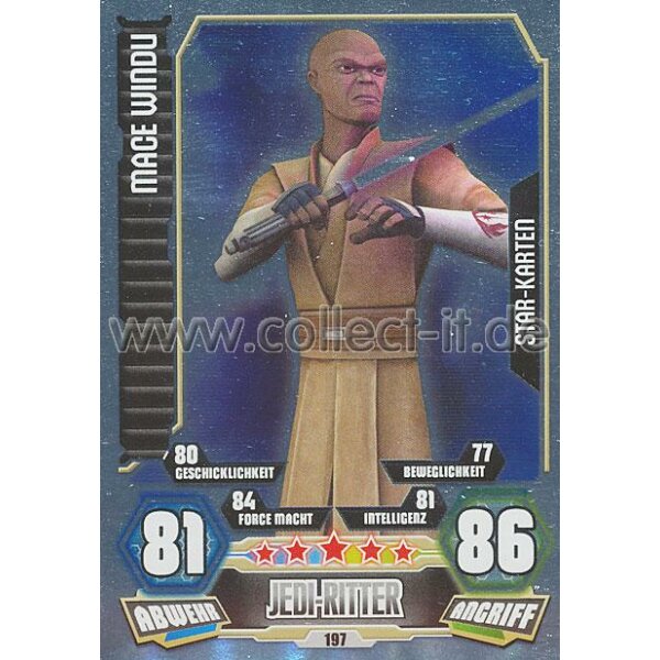 FA3-197 - MACE WINDU - Jedi Ritter - Star-Karte - SERIE 3