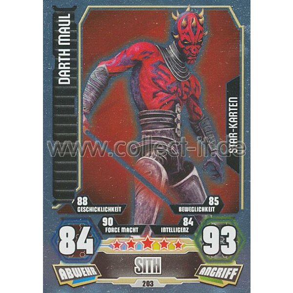 FA3-203 - DARTH MAUL - Sith - Star-Karte - SERIE 3