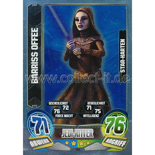 FA5-136 - BARRISS OFFEE - Jedi-Ritter - Die Republik - Star-Karte - Serie 5