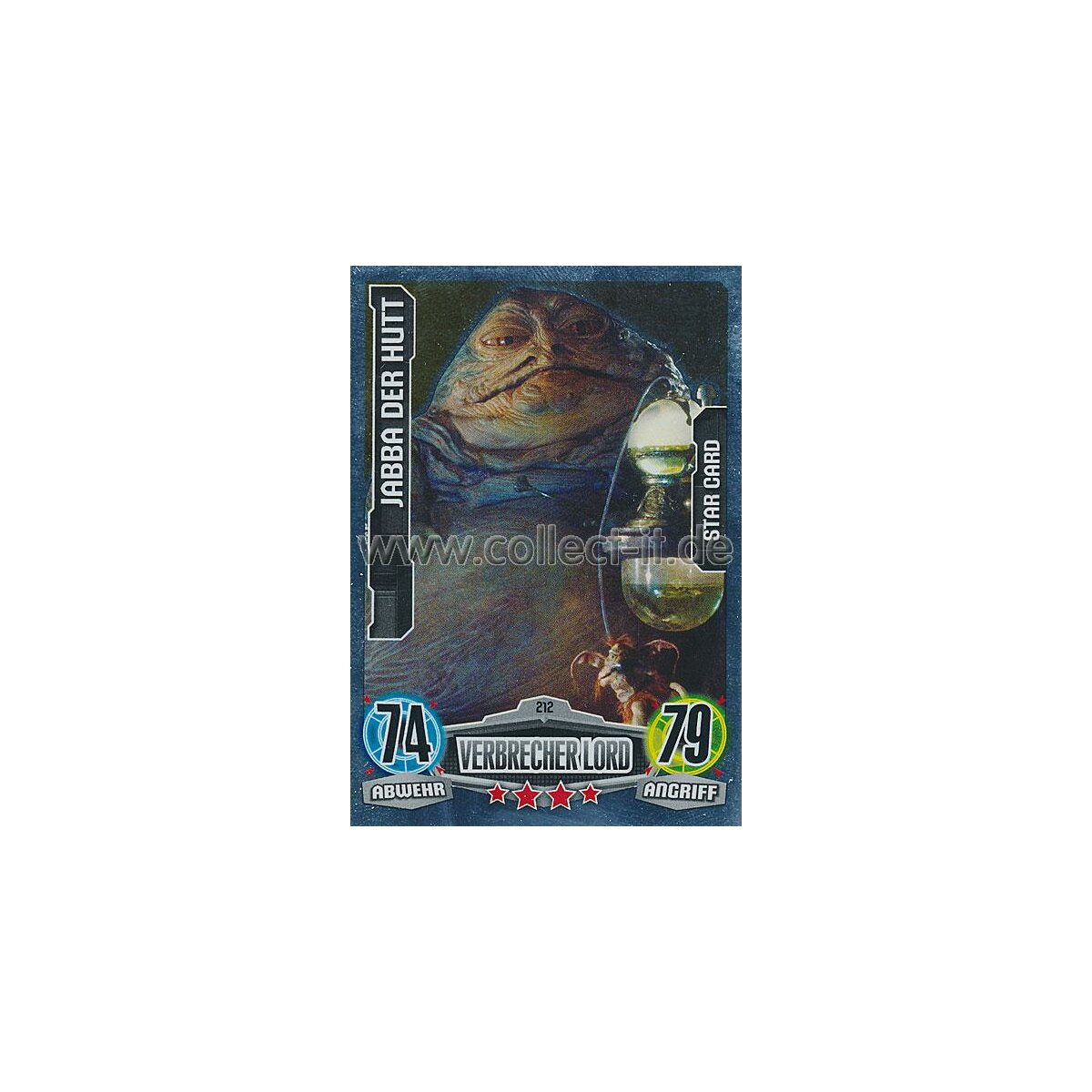 Star Wars Force Attax Movie Cards Einzelkarte 212 Jabba der Hutt Verbrecher Lord Star-Karte deutsch