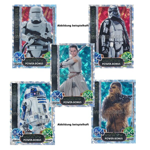 FAMOV4 - Spar 1 - 5 verschiedene Rainbow-Karten - Star Wars Force Attax - Movie Cards Serie 4