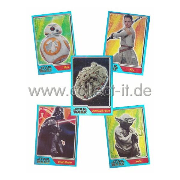 TOPPS - Spar 1 - Star Wars - Journey to Star Wars - 5 verschiedene Rainbow-Karten - Deutsch