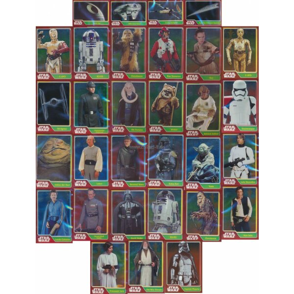 TOPPS - Spar 7 - Star Wars - Journey to Star Wars - ALLE 31 Spiegelfolienkarten - Deutsch