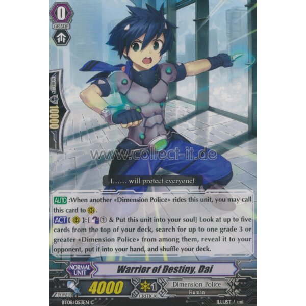 BT08/053 - Warrior of Destiny, Dai