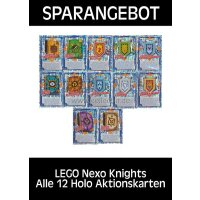 LEGO Nexo Knights - Alle 12 Holo Aktionskarten - Deutsch