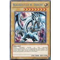 DL09-DE001 Blauäugiger w. Drache - Silberne Schrift