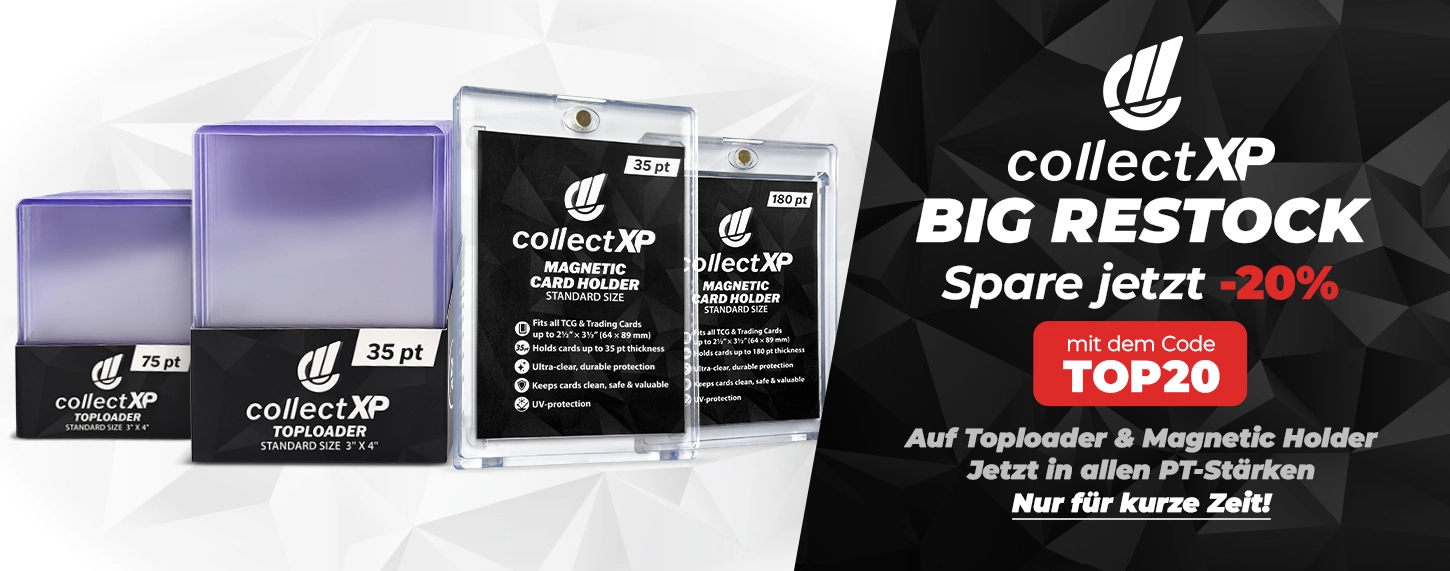 Toploader & Magnetic Holder sind zurück – jetzt in allen PT-Stärken! Nur für kurze Zeit -20% Rabatt mit dem Code TOP20!