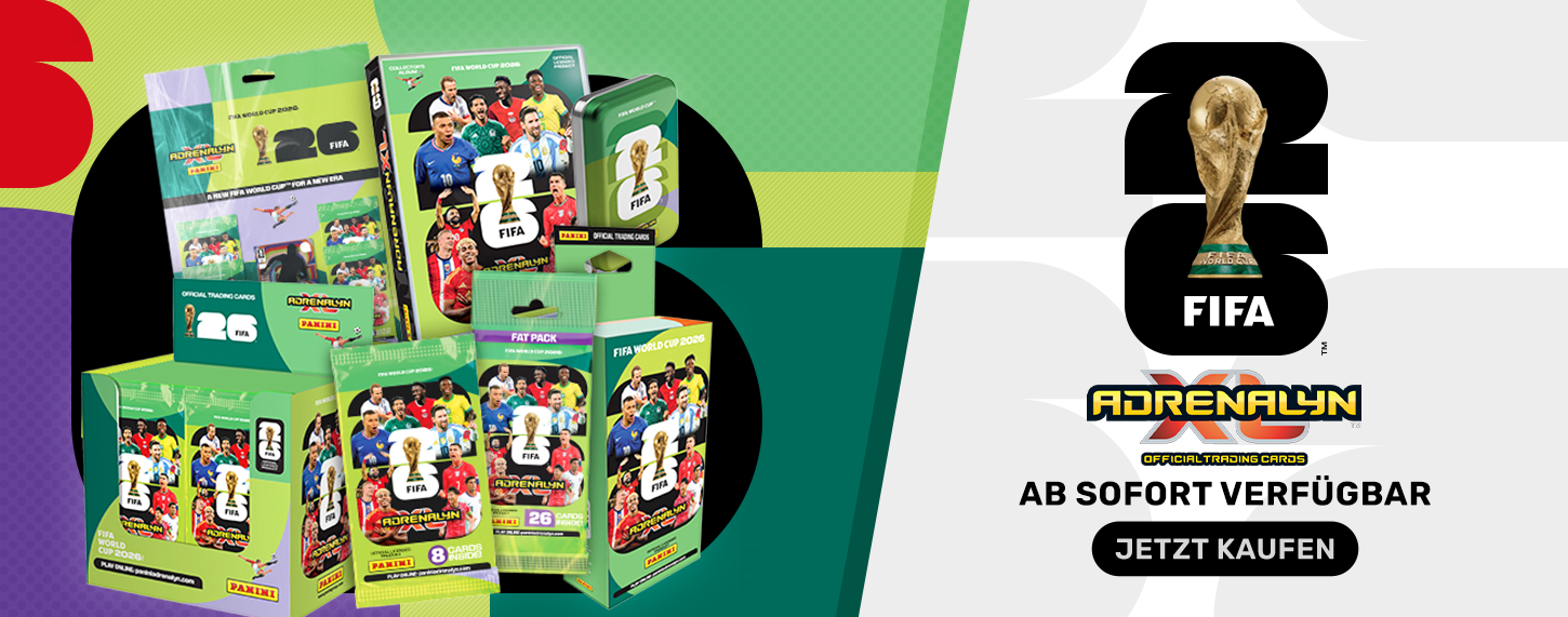 Du suchst die neue Panini Adrenalyn XL Fifa WM 2026 Serie? Hier geht es zur Panini Adrenalyn XL Fifa WM 2026 Serie!