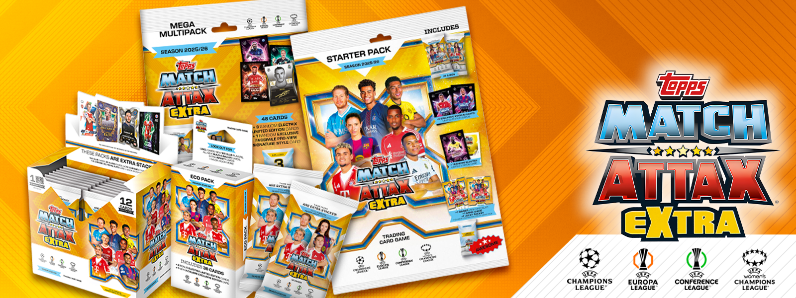 Entdecke Topps UCC Match Attax EXTRA Champions League 2025/26 Einzelkarten, Booster, Displays und Bundles! Jetzt bei uns Online kaufen!